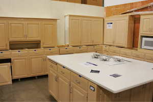 Kitchen cabinets.