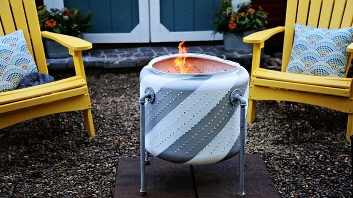 Washing drum fire pit.