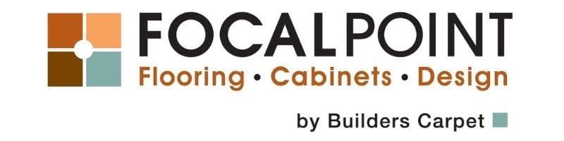 Logo: Focalpoint Flooring, Cabinets, & Design, by Builders Carpet.