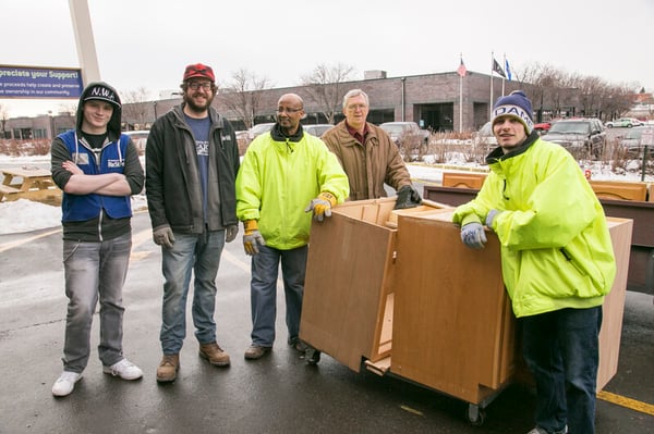 Grant with volunteers.