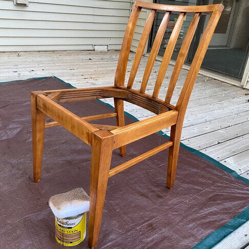 The chair after being stained.