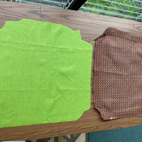 Comparing the shape of the old and new fabric.