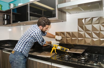 DIY backsplash in kitchen