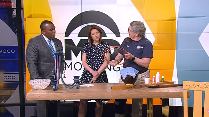 Jan at the WCCO studio for DIY Friday.