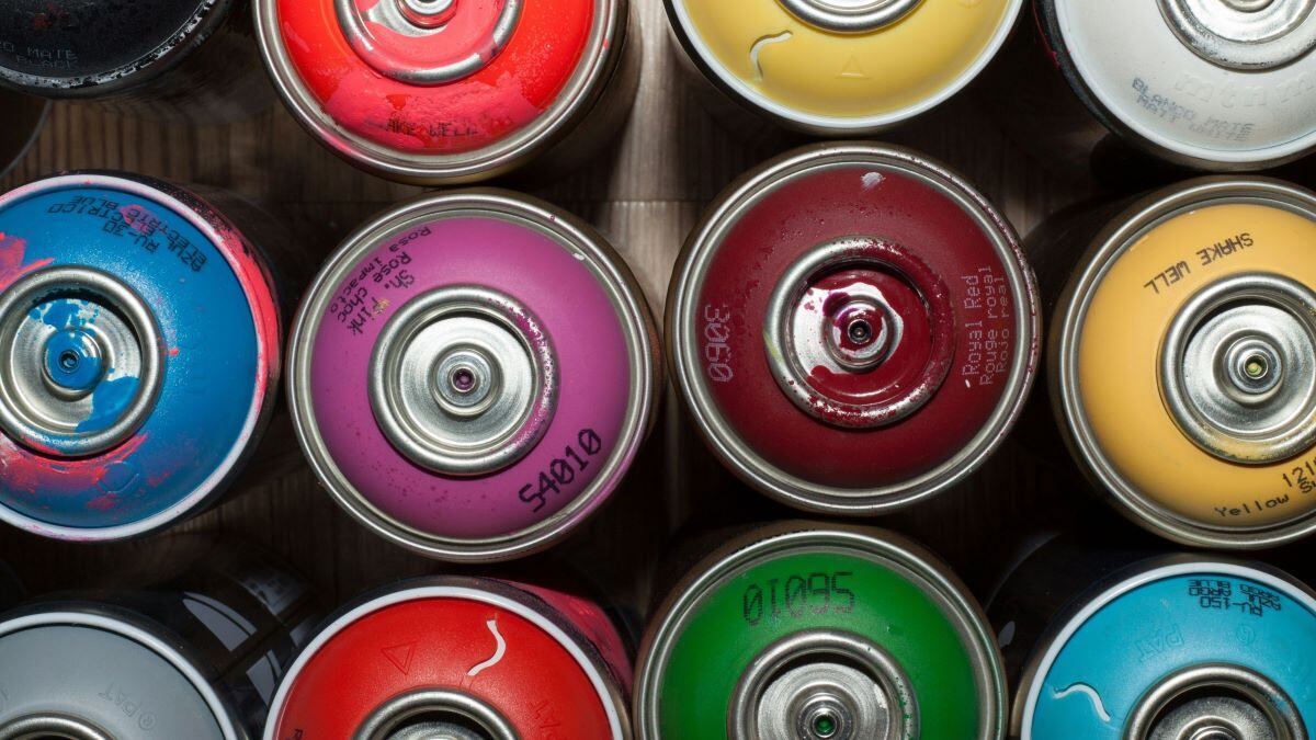 Cans of spray paint.