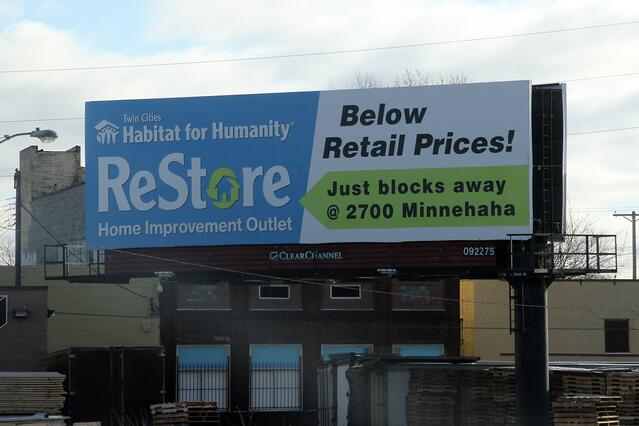 Minneapolis ReStore billboard.