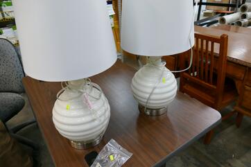 Two white lamps.