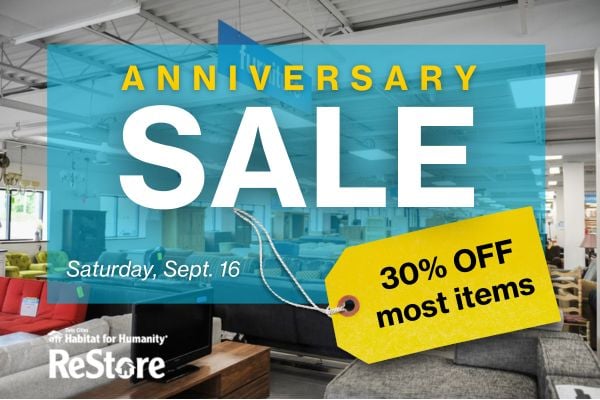 ReStore Anniversary Sale 2023 graphic 600x400