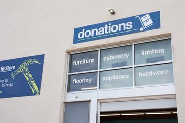 ReStore donation drop-off door.
