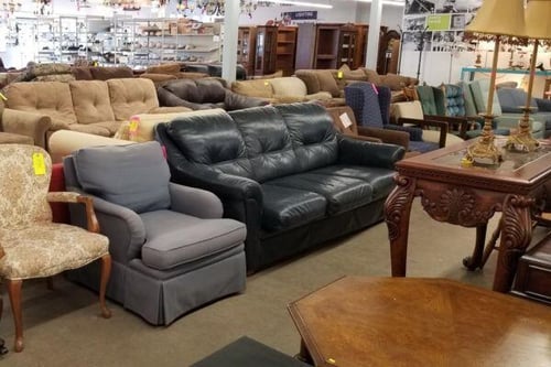 ReStore furniture on the showroom floor.