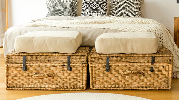 bedroom wicker storage crates