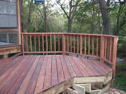 Refinished deck flooring