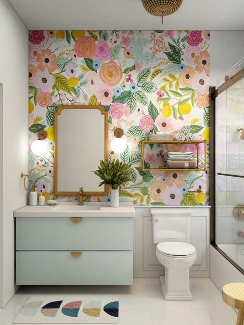 bathroom floral decorating