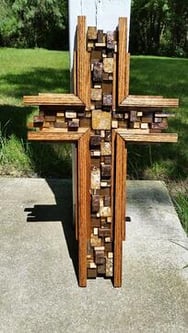 A wooden cross.