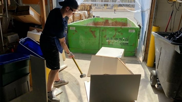 Jeff disassembling a chest.