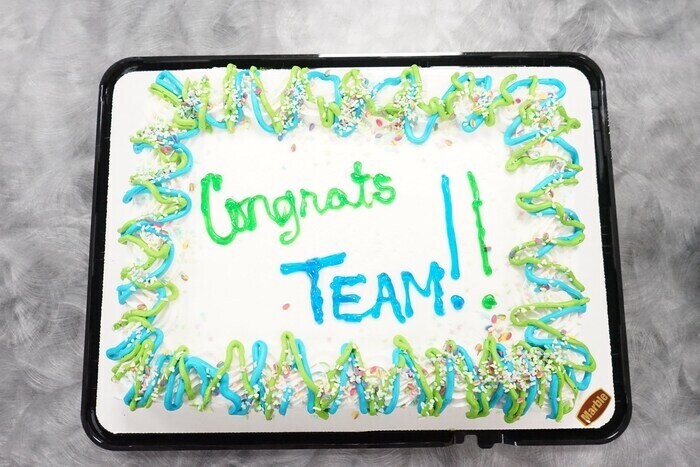 Congratulatory cake for ReStore team.