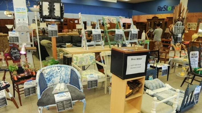 Upcycled chairs up for vote at ReStore.