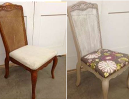 Marilyn's chair, before and after.