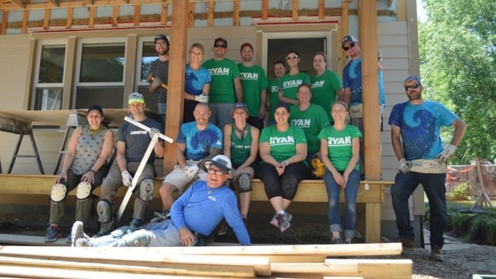 David with a group of volunteers.