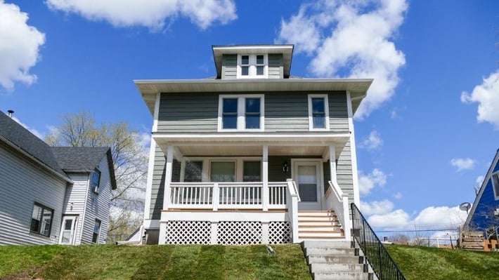 Gray house on Jenks Avenue.