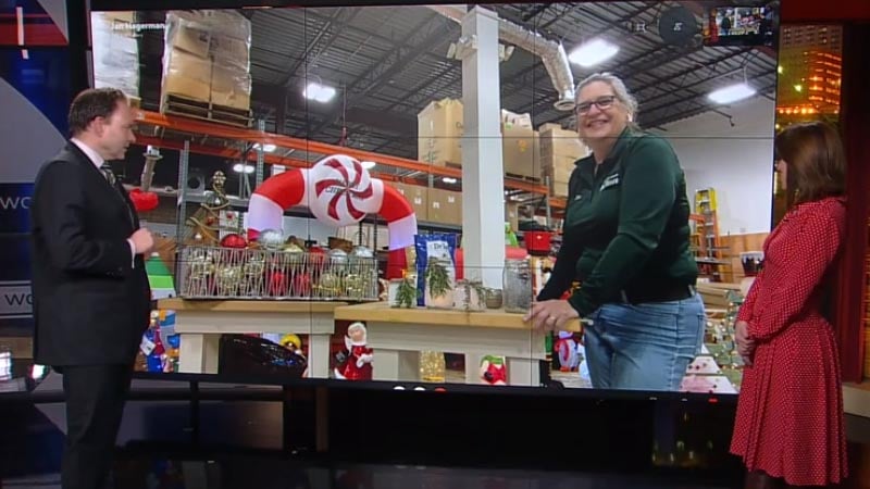 Jan on WCCO's DIY Friday with Christmas decorations