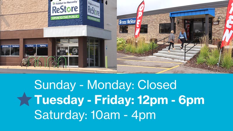 Sunday - Monday: Closed. Tuesday - Friday: 12pm - 6pm. Saturday: 10am - 4pm.