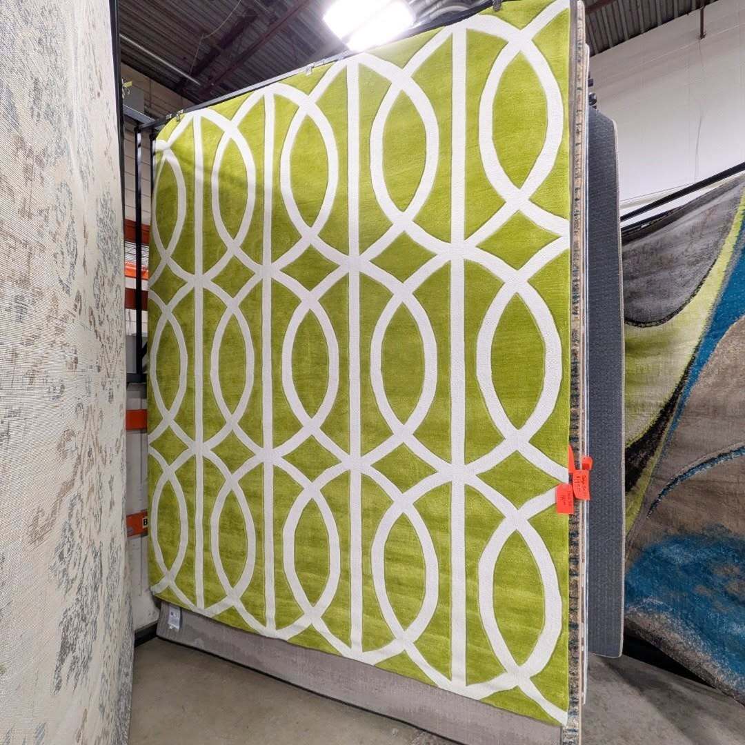 Lime green floor rug