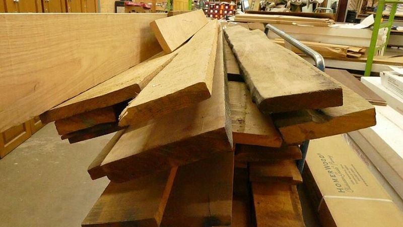 A stack of scrap wood.