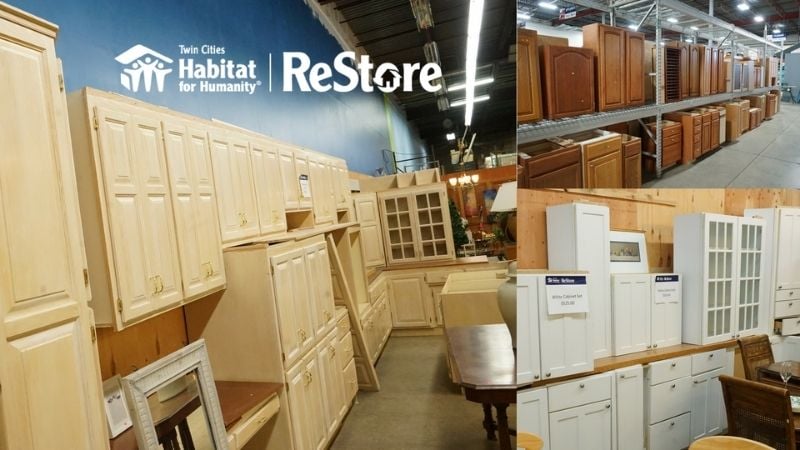 Kitchen and bathroom cabinets at ReStore.